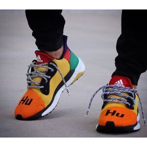 ADIDAS ATHLETIC SHOES Solar Hu Glide ST MEN'S Size 7.5 US PRIMARY COLORS ORANGE